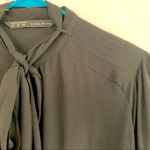 Zara basic tie neck Blouse size S